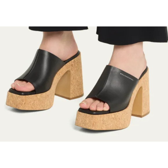 NEW Stella McCartney Skyla Alter Platform Mules, Retail $860, Black, Size 37 (7) - Picture 4 of 9
